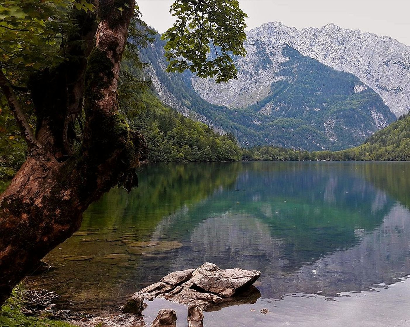 Orilla del lago de montaña
